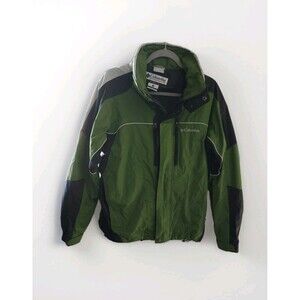 Columbia Interchange Green Jacket Men Medium Outdoors Hood Pockets